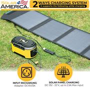 Solar4America AC 80W/88.8WH 100W/222WH 200W/222WH Output Portable Power Supply 88.8WH Capacity, for the Outdoors Camping Car RV Boat Trailer or Emergency (200W)
